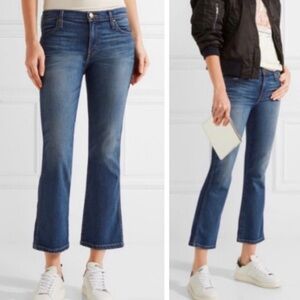 The GREAT The Low-Rise Nerd Kick-Flare Jeans Darker Wash Premium Denim Size 28